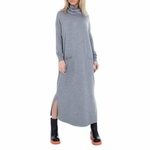 Robe pull col roule gris