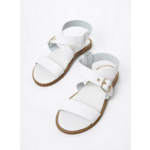Sandales blanches en cuir