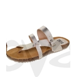 Tong en cuir dore