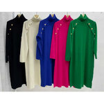 Robe col roulé vec boutons style officier