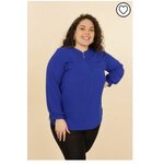 Blouse bleu roi grande taille tendance 2