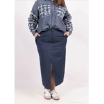 Jupe en jean avec fente grande taille