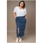 Jupe en jean avec fente grande taille 5