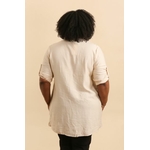 robe chemise beige brodé GT 4