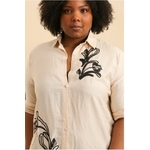 robe chemise beige brodé GT 2