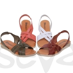Sandales femme en cuir marron