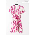 Robe courte rose et blanc