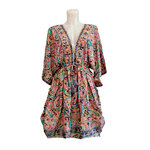 Robe evasé imprimée rose