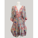 ROBE évasé imprimée rose 2