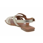 Sandales en cuir compensé avec brides dorés 5