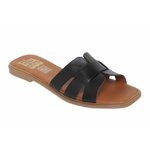 Tong en cuir  noir