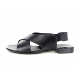 Sandales plates noires en cuir 2