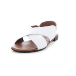 Sandales plates blanches en cuir 3