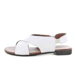 Sandales plates blanches en cuir 2