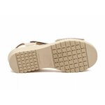 Sandales compensé en cuir doré avec scratch 4