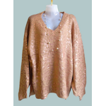 Pull imprimé animal grande taille camel good 3