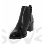 Bottines en cuir noir petit talon 3