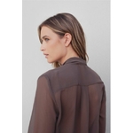 Chemise col lavalière marron 4