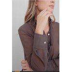Chemise col lavalière marron 3