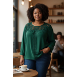 Blouse verte grande taille