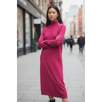 Robe pull col roulé style officier rose (1)