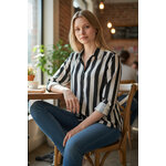 Chemise avec raures noire et blanche