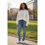 Pull torsadé blanc