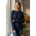 Pull torsadé bleu