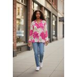 Chemise imprimée floral rose (Modèle Virtuel) (1)