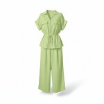 Ensemble Chemisier et pantalon vert 2