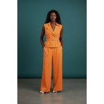 Ensemble Haut ceinturé et pantalon ORANGE 2