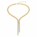 Parure en acier inoxydable dorée avec strass 1