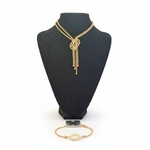 Parure collier croisée avec bracelet en acier inoxydable 4