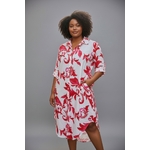 tunique imprime rose rouge  2