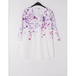 blouse blanche violet grande taille