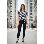 Blouse satinée avec rayures