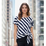 Blouse satinée avec rayures 5