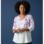 blouse blanche violet grande taille 3