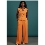 ensemble pantalon et top ceintré orange