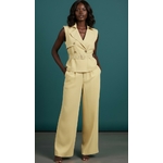 Ensemble Haut ceinturé et pantalon jaune 3