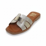 Mules doré en cuir