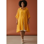 Robe chemise jaune grande taille