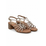 Sandales en cuir avec talon doré 2 (Embellisseur de produit)