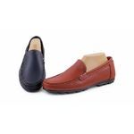 Mocassin bleu en cuir homme 5