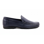 Mocassin bleu en cuir homme 3