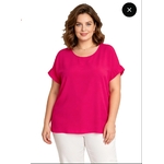 Top rose grande taille
