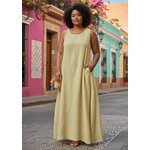 Robe longue jaune clair