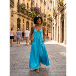 Robe longue bleu ciel 3