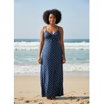 Robe longue à pois bleu 3