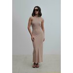 Robe longue beige 2